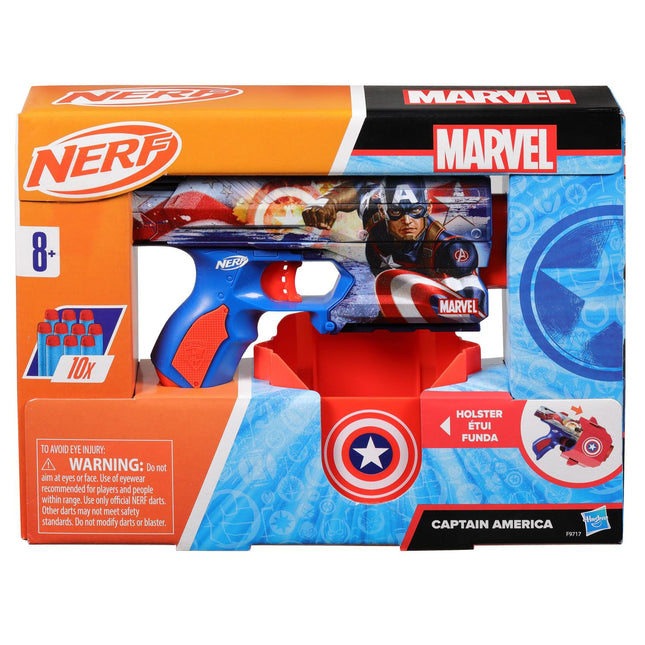 Hračka Nerf blaster Captain America se snadným nabíjením