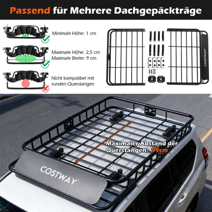 Car Roof Box with 425L Cargo Bag & Metal Rack