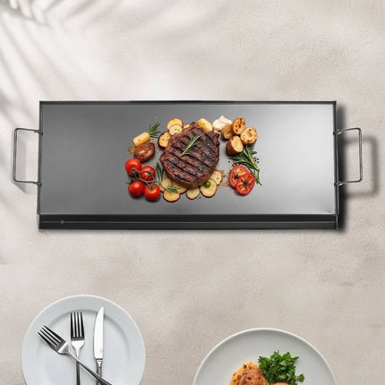Carbon Steel Griddle, 32 x 14 in Flat Top with Handle