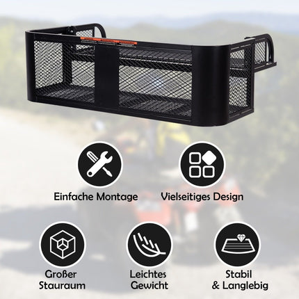 Nákladní koš pro ATV/UTV, univerzální zadní nosič se síťovaným dnem, 104 x 67 x 31.5 cm