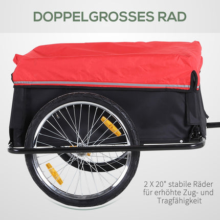 Lastenfahrradanhänger - Transportmittel, schwarz und rot