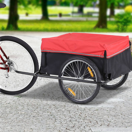 Lastenfahrradanhänger - Transportmittel, schwarz und rot