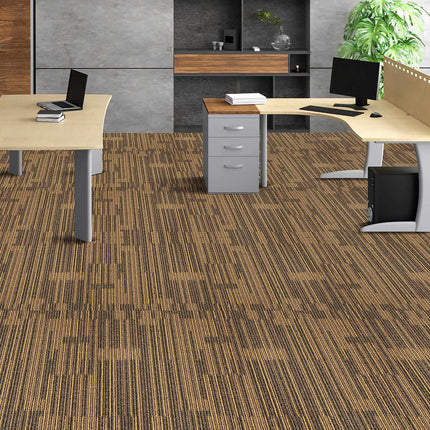 Carpet Tiles 20x20, Padded, 12-Pack, Brown Mix