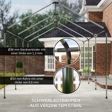 Car shelter 3x6m - UV resistant, waterproof, with doors