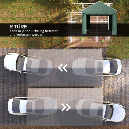 Car shelter 3x6m - UV resistant, waterproof, with doors