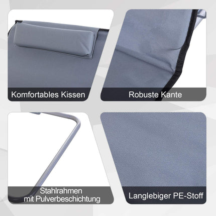 Nastavitelné přenosné lehátko z oceli – 134x48x36-45cm