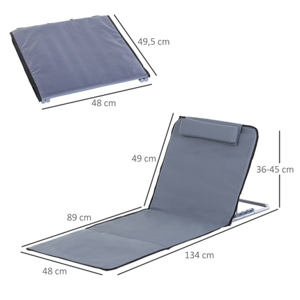 Nastavitelné přenosné lehátko z oceli – 134x48x36-45cm