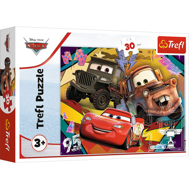 Puzzle s auty, 30 dílků, zábava pro děti i rodinu