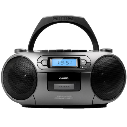 Radiomagnetofon CD/FM rádio/kazeta/USB/BT tmavě šedá