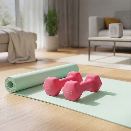 Litinové činky, pár s ergonomickým úchopem