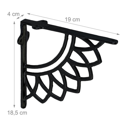 Cast Iron Mandala Shelf Brackets, Set of 2