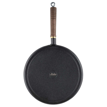 Gusseisen-Pfannkuchenpfanne mit Holzgriff