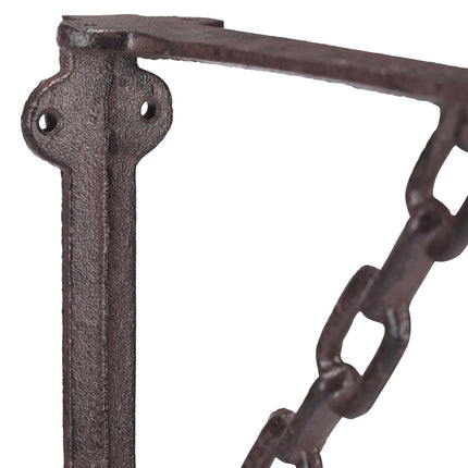 Litinové konzole na police, design řetězu, sada 4 ks