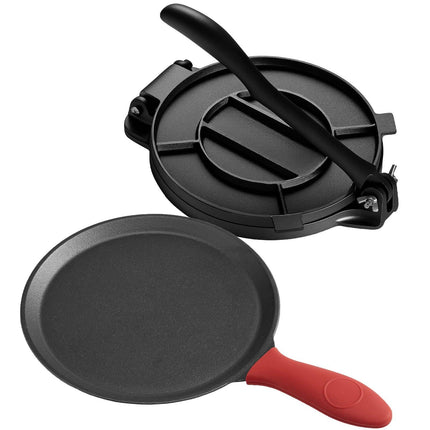 Cast Iron Tortilla Press 8 Inch, Handle, 100 Papers