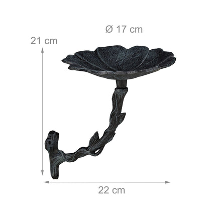 Cast iron bird bath for the wall