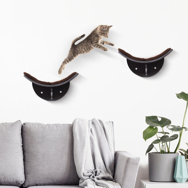 Wandmontiertes Katzenbett mit Plüschkissen, einfache Montage