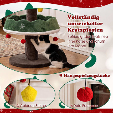 Cat Christmas Tree Tower with Condo and Scratching Posts