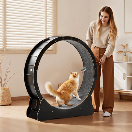 Cat Exercise Wheel, 120 cm Wooden, Quiet Locking