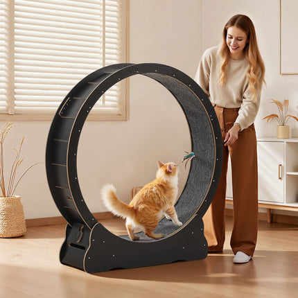 Cat Exercise Wheel 132cm, Wooden, Quiet, Locking