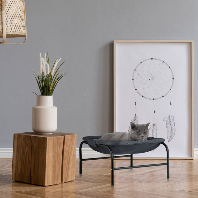 Kattenhangmatbed met stalen frame en gaasoppervlak