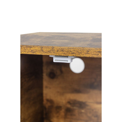 Cat Litter Cabinet – Wood-Effect, Metal Frame, 2-Door Design