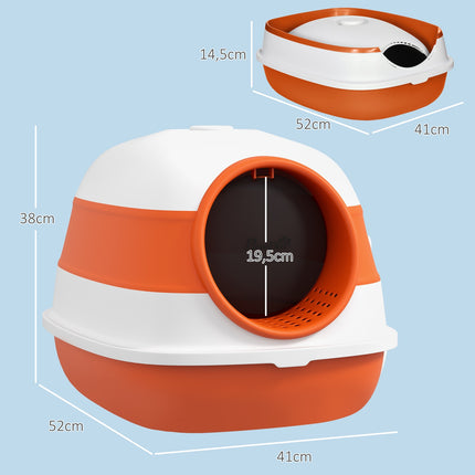Covered cat litter box with odor remover and scoop