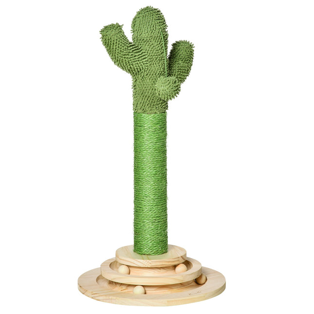 Kočičí škrabadlo v designu kaktusu, sisal a borovice, 60cm