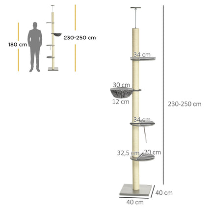 Nastavitelná tyč na shrnování sněhu ze střechy, 230-250 cm, šedá/krémová