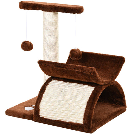 Cat scratching post with play ball, brown, 40x30x43 cm