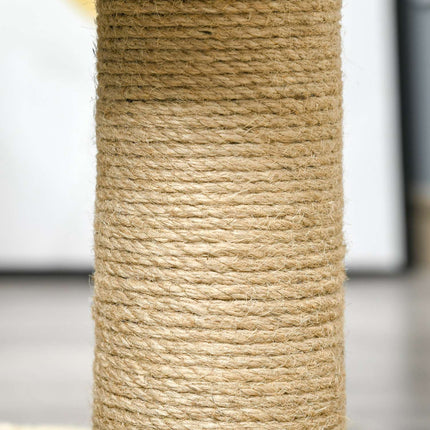 Škrabadlo pro kočky, jutový kmen, hračky, 40x30x56cm, khaki/hnědá