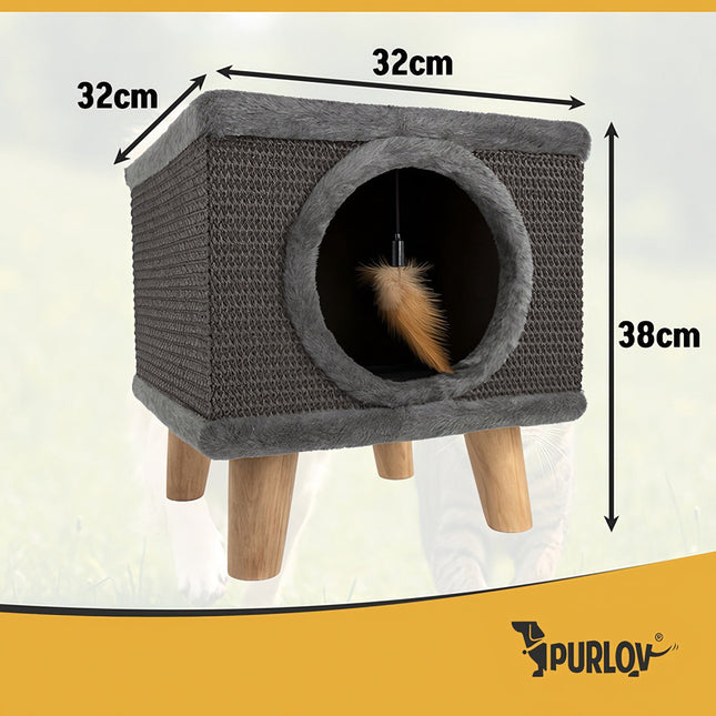 Cat Scratching Post with Bed, Sisal, Stable Legs