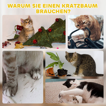 Kratzbaum, 49cm, 2-stufig, Plüschrand, Khaki