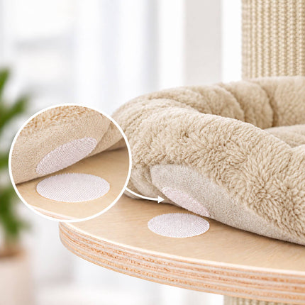 Cat Scratching Tree with 3 Cushioned Platforms, 187 cm – Beige, Sisal Post