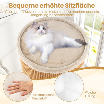 Katzenkratzbaum mit Sisal-Kratzbrett & 3 Verstecken