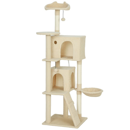 Cat Tree 160 cm with Hammock, Ladder, Cave, Sisal Posts