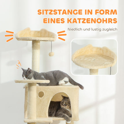 Cat Tree 160 cm with Hammock, Ladder, Cave, Sisal Posts