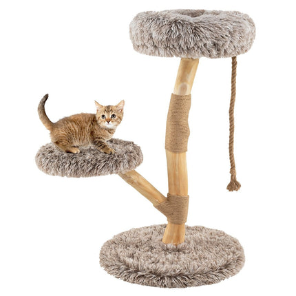 Katzenbaum mit 3 Plüschplattformen, Jutesäulen, 90 cm