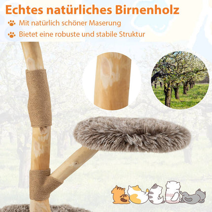 Katzenbaum mit 3 Plüschplattformen, Jutesäulen, 90 cm