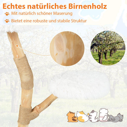 Katzenbaum mit 3 Plüsch-Plattformen, Jutesäulen, 90 cm