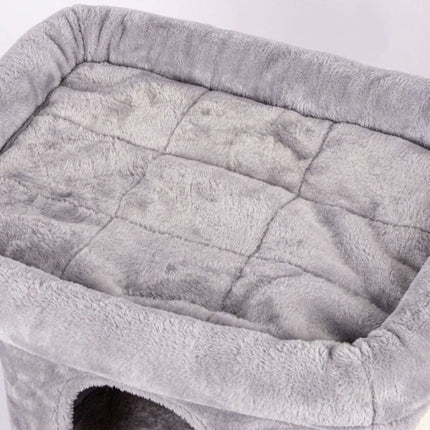 Katzenbaum mit Höhle & Plattform, Hellgrau, 60cm