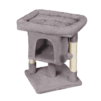 Katzenbaum mit Höhle & Plattform, Hellgrau, 60cm