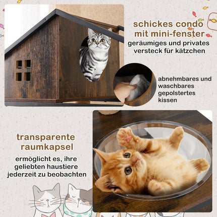 Katzenbaum mit verstecktem Katzenklo, Braun, Multifunktional