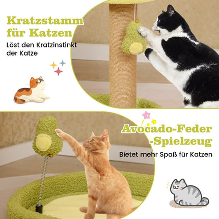 Kočičí strom s jutovými sloupky a hračkou avokádo, 50cm