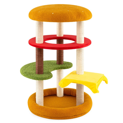 Kočičí strom se sisalovými sloupky, plošinami a pelíškem, 106 cm