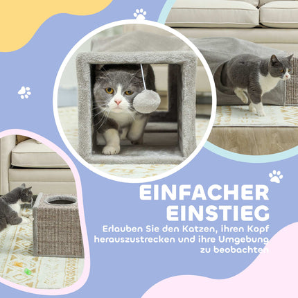 Cat Tunnel with Two Hideouts & Sisal Scratching Areas