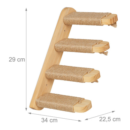 Kočičí schody na zeď – 4 stupně pro lezení a drápání