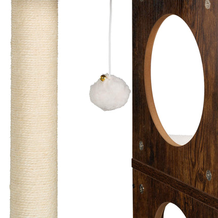 Škrabadlo pro kočky se skříňkou na kočičí toaletu 128 cm