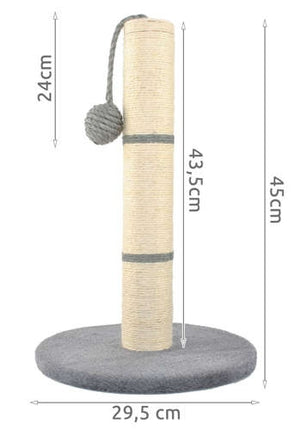 Škrabadlo pro kočky - sloupek 45 cm, šedá