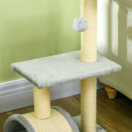 Kočičí strom se sisalovými sloupky a plyšovými míčky, 72 cm