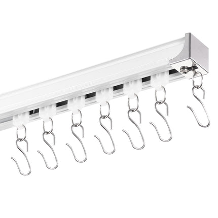 Ceiling Curtain Track Set 5.9 Ft, Wall or Ceiling Mount, Hooks